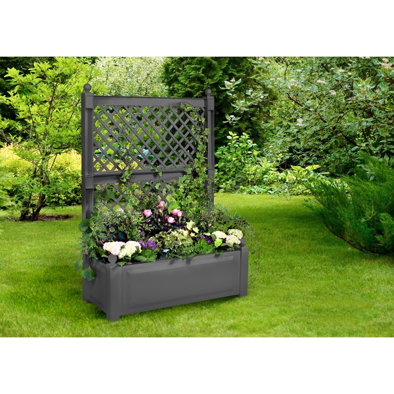 KHW 2 Piece Plastic  Planter Box with Trellis  Reviews 